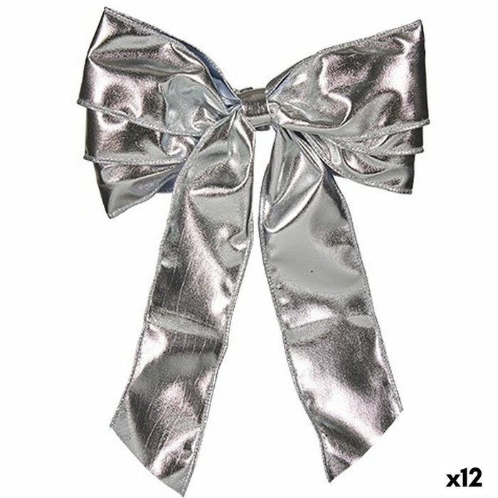 Fundă Ornament de Crăciun Argintiu 30 x 4 x 20 cm (12 Unități)