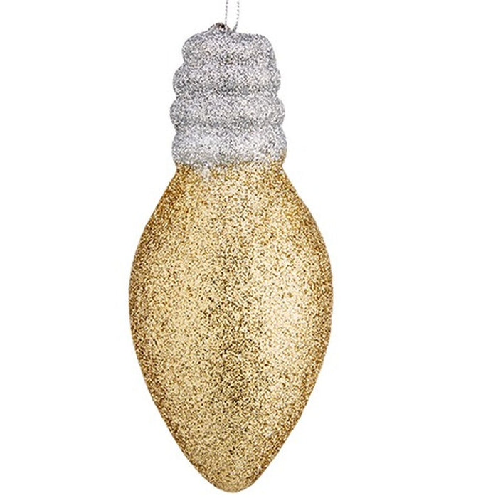 Ornament de Crăciun Bec Auriu* Argintiu Plastic 5 x 6 x 12 cm (12 Unități)