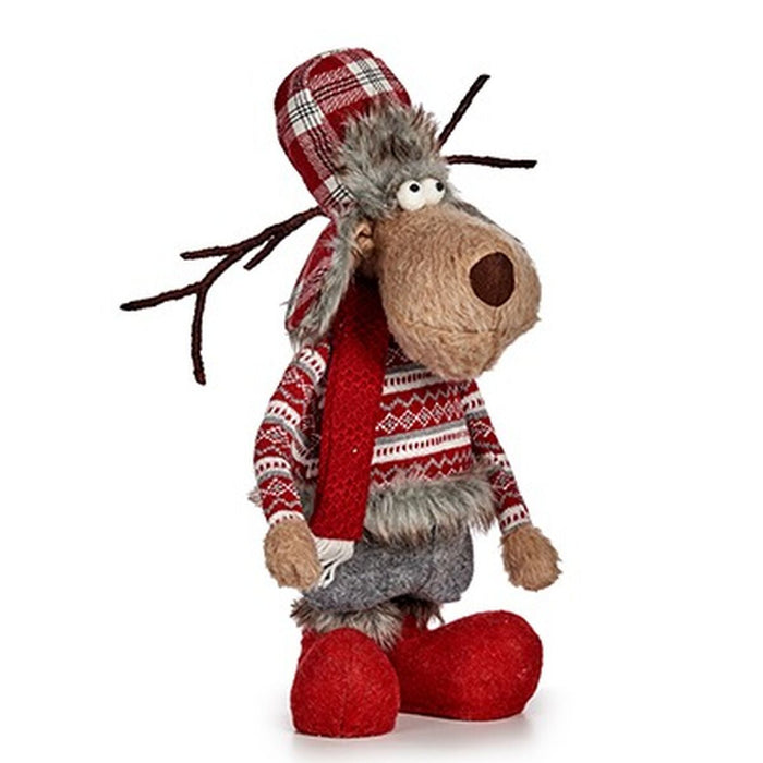 Figură Decorativă Cerb Alb Roșu Gri Crem 17 x 78 x 24 cm (2 Unități)