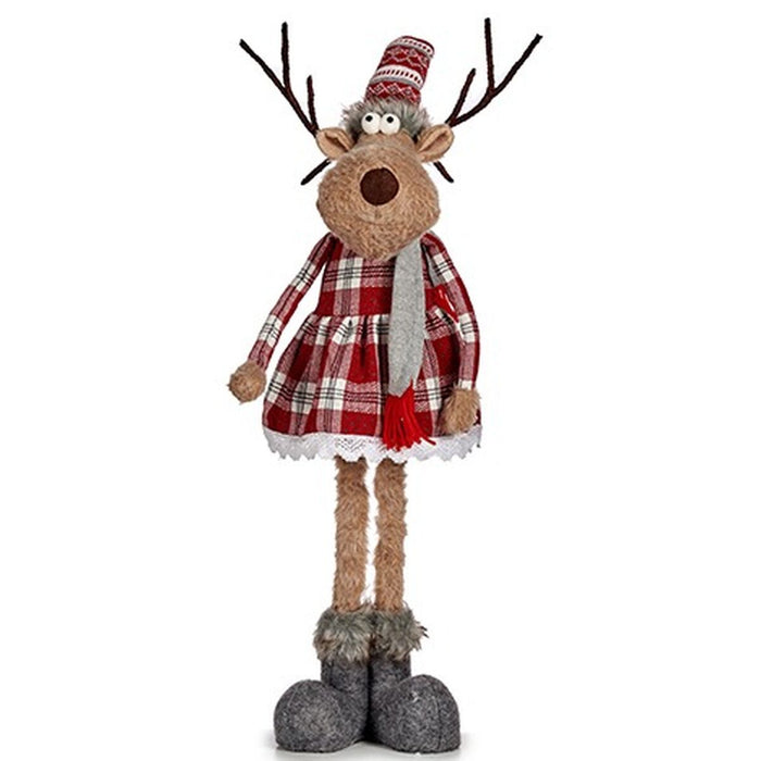 Figură Decorativă Cerb Alb Roșu Gri Crem 17 x 78 x 24 cm (2 Unități)