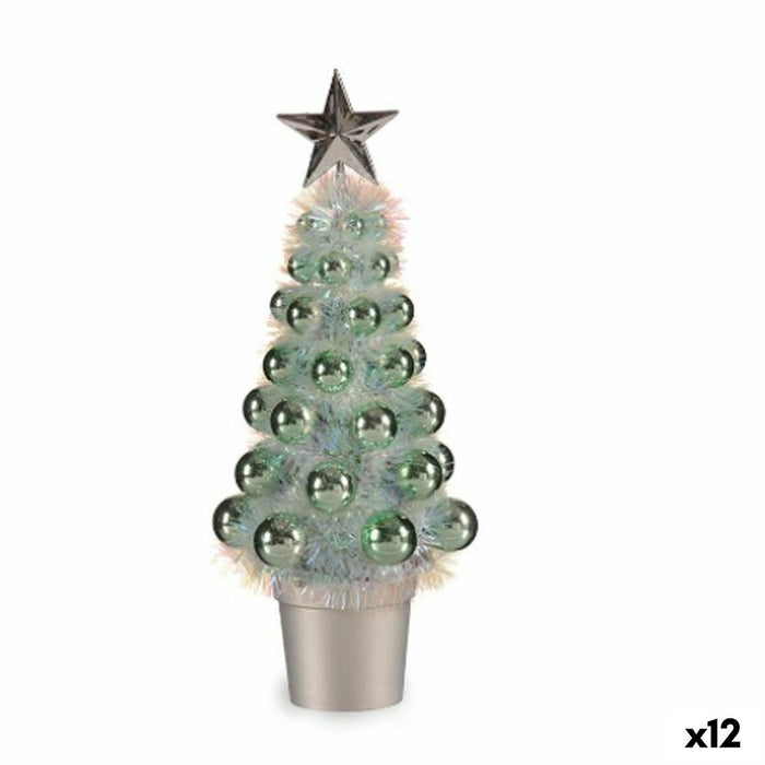 Figură Decorativă Pom de Crăciun Verde polipropilenă Plastic 12,2 x 30 x 12,2 cm (12 Unități)