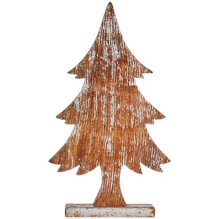 Figură Decorativă Pom de Crăciun Argintiu Lemn 5 x 49,5 x 26 cm (6 Unități)