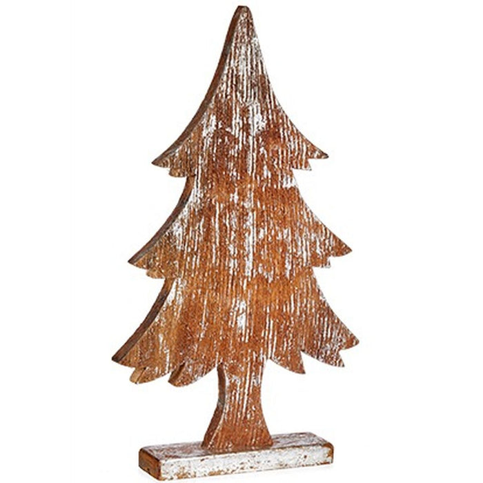 Figură Decorativă Pom de Crăciun Argintiu Lemn 5 x 49,5 x 26 cm (6 Unități)