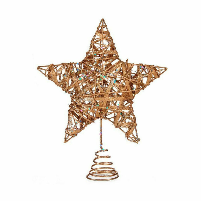 Stea de Crăciun Auriu* Oțel Plastic 20 x 5 x 25 cm (12 Unități)