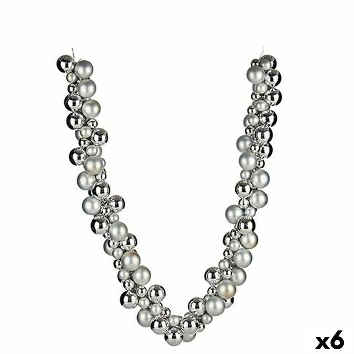 Ghirlandă de Crăciun Globuri de Crăciun 130 x 10 x 10 cm Argintiu PVC (6 Unități)