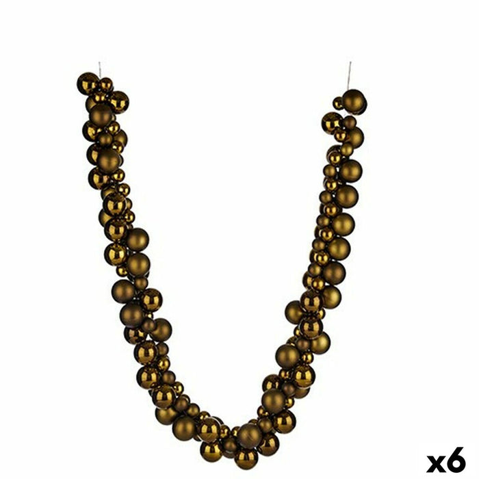 Ghirlandă de Crăciun Globuri de Crăciun 130 x 10 x 10 cm Verde PVC (6 Unități)