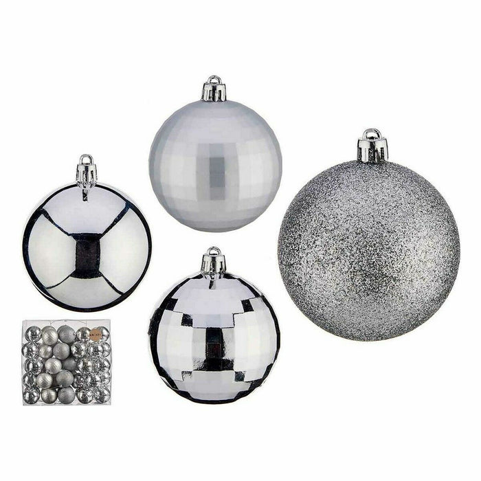 Set de globuri de Crăciun Argintiu 7 cm (4 Unități)