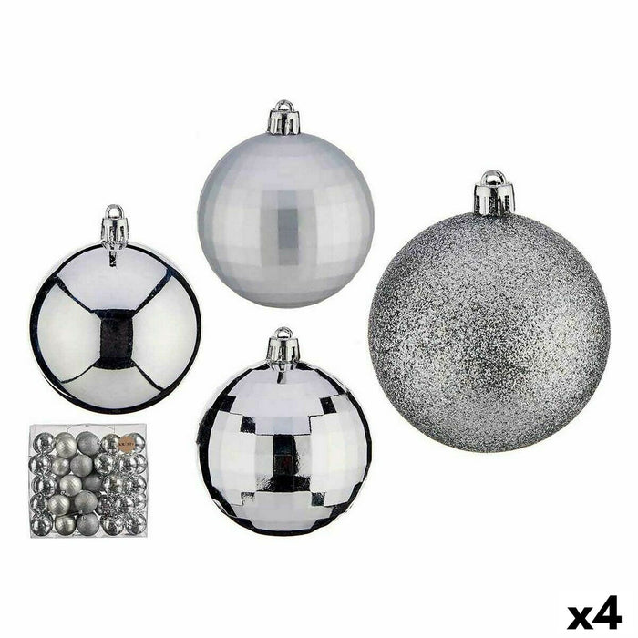 Set de globuri de Crăciun Argintiu 7 cm (4 Unități)