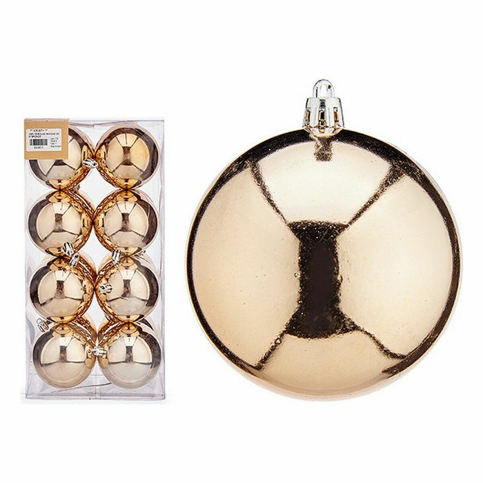 Set de globuri de Crăciun champagne Plastic 8 x 9 x 8 cm (6 Unități)