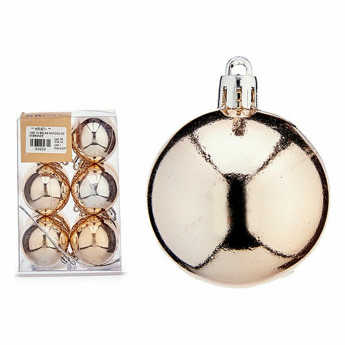Set de globuri de Crăciun champagne Plastic 5 x 6 x 5 cm (12 Unități)