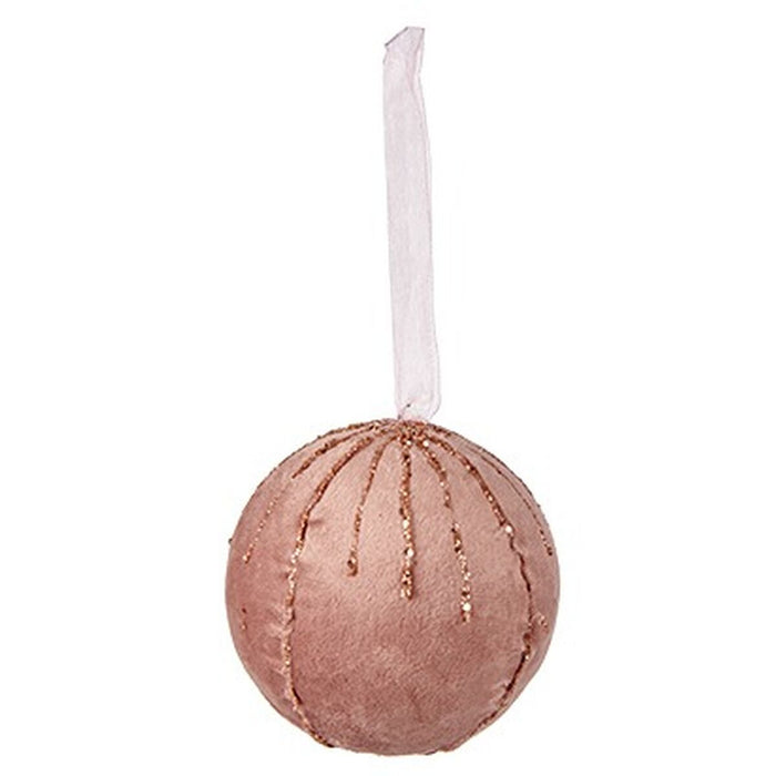 Set de globuri de Crăciun Poliester Roz 8 x 8 x 8 cm (6 Unități)