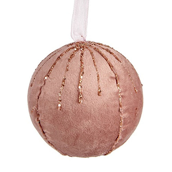 Set de globuri de Crăciun Poliester Roz 8 x 8 x 8 cm (6 Unități)