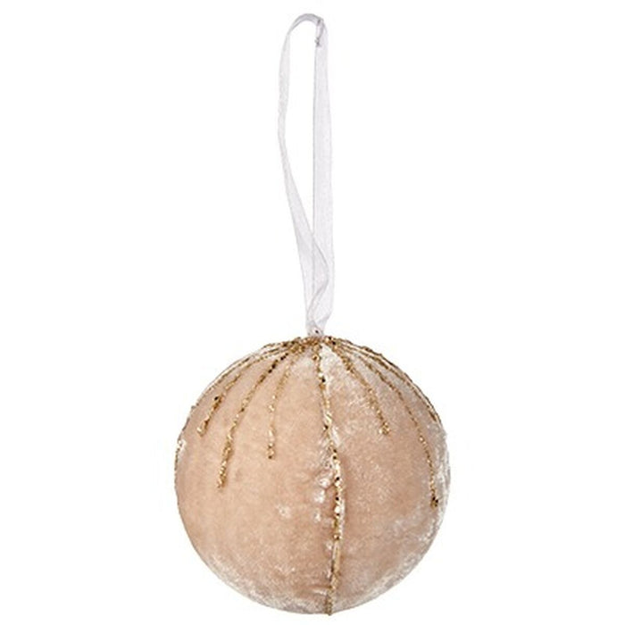 Set de globuri de Crăciun Poliester champagne 8 x 8 x 8 cm (6 Unități)