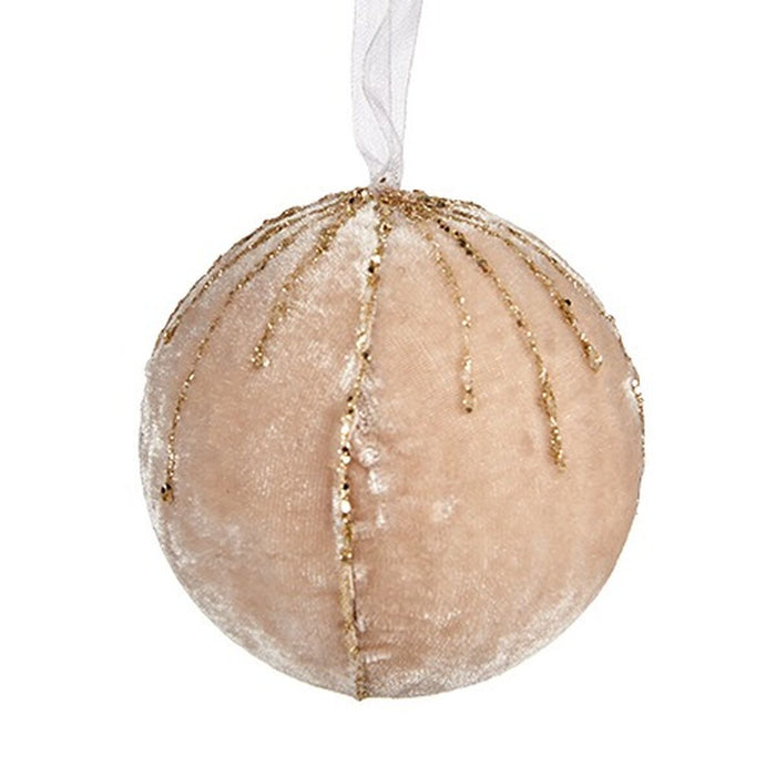Set de globuri de Crăciun Poliester champagne 8 x 8 x 8 cm (6 Unități)
