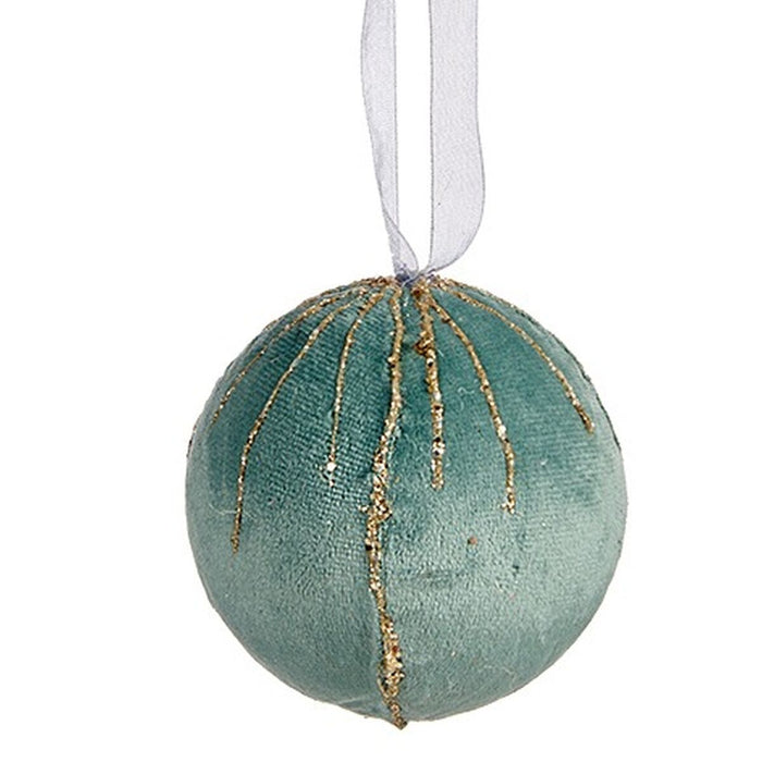 Set de globuri de Crăciun Poliester Turquoise 8 x 8 x 8 cm (6 Unități)