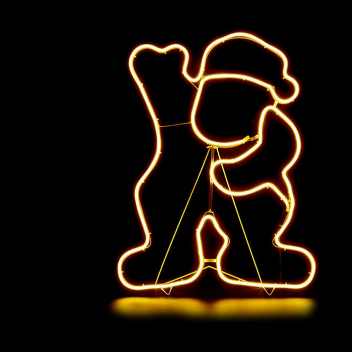 Lumină LED Moș Crăciun Galben 39 x 14 x 51 cm (2 Unități)