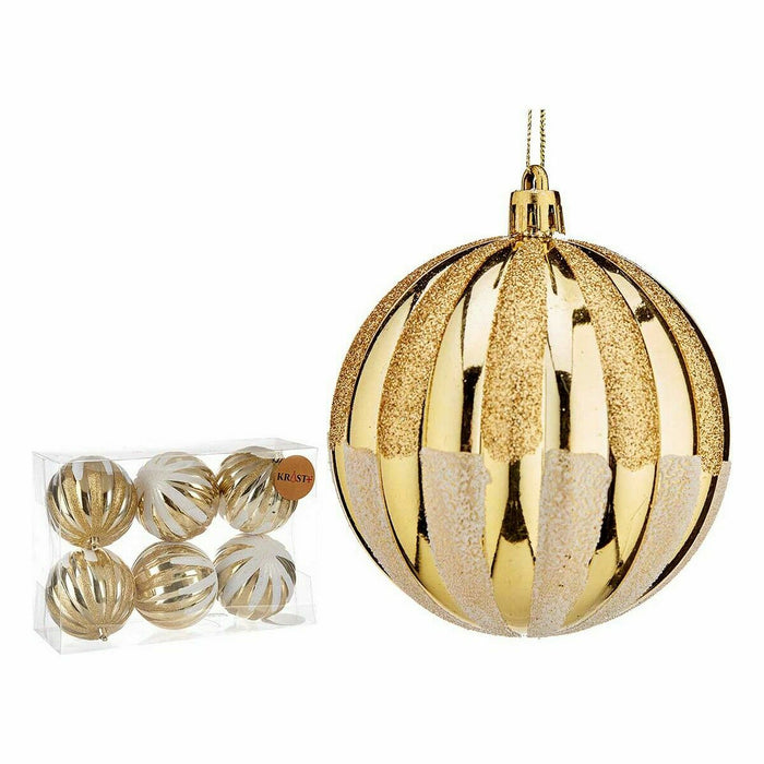 Set de globuri de Crăciun 10 cm Auriu* Plastic (6 Unități)