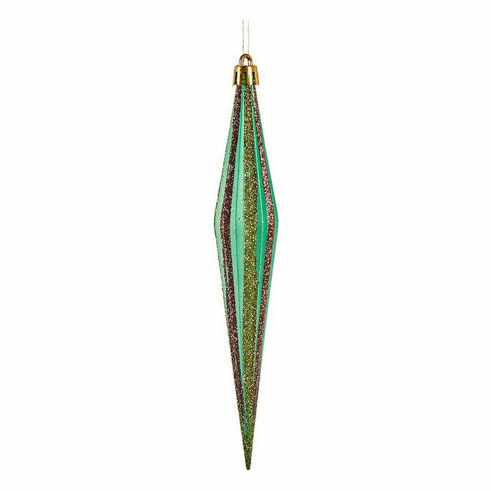 Set ornamente de Crăciun Alungit Verde Auriu* 3 x 8,5 x 19 cm (12 Unități)