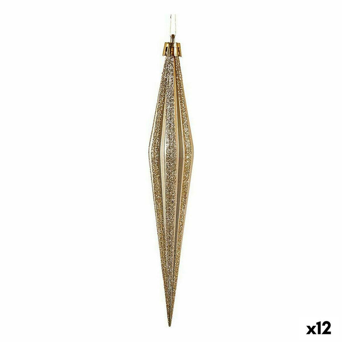 Set ornamente de Crăciun Alungit Verde Cupru PVC 3 x 3 x 18,5 cm (12 Unități)