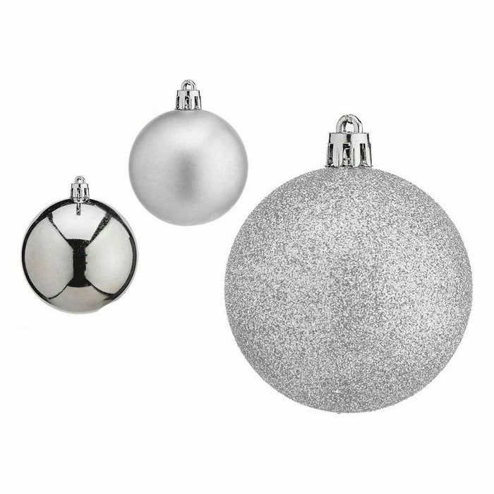 Set de globuri de Crăciun Argintiu Plastic 7 x 8 x 7 cm (12 Unități)