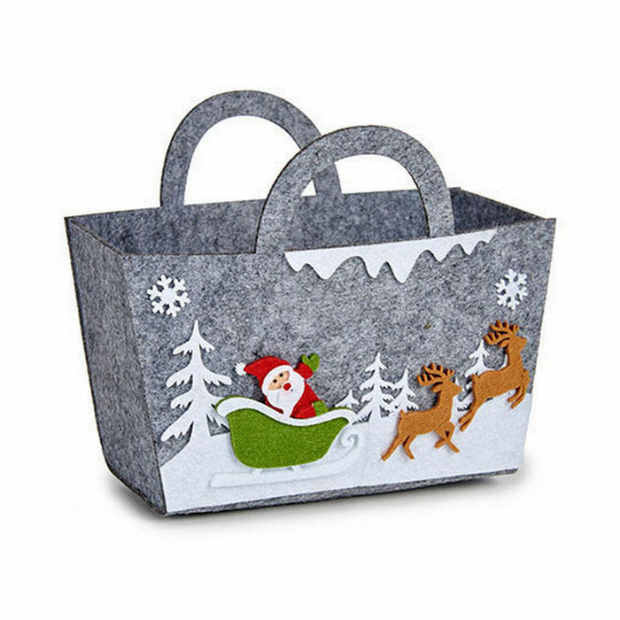 Coș Decorativ Crăciun Gri 10 x 18,5 x 21,5 cm (24 Unități)