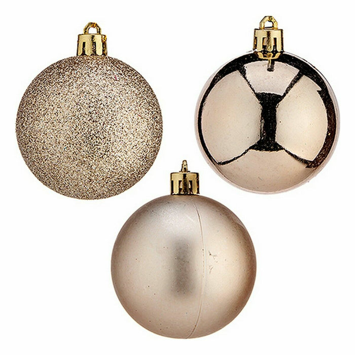 Set de globuri de Crăciun 6 cm champagne Plastic (12 Unități)