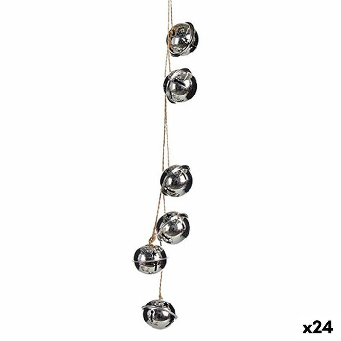 Ornament de Crăciun Clopoțel Argintiu Metal 5 x 2,5 x 41 cm (24 Unități)