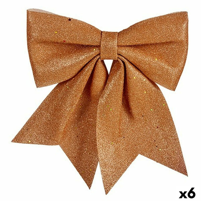 Fundă Ornament de Crăciun Bronz Plastic 46 x 38 x 5 cm (6 Unități)