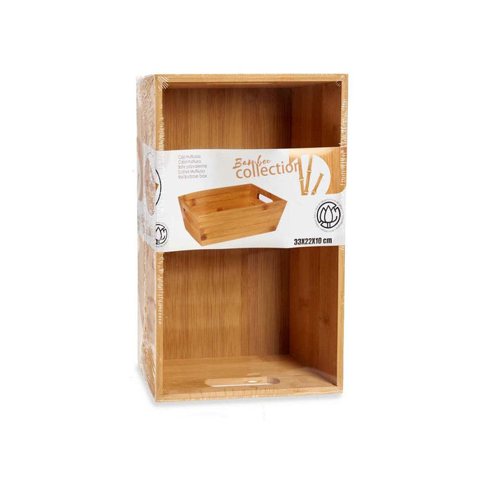 Coș Multifuncțional Cu mânere Maro Bambus 33 x 10 x 22 cm (12 Unități)