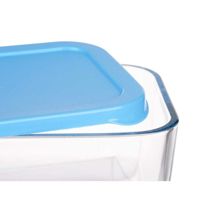 Cutie pentru Prânz SNOW BOX Albastru Transparent Sticlă Polietilenă 790 ml (12 Unități)