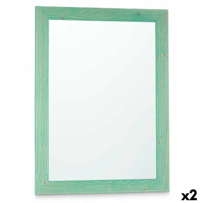 Oglindă de perete 60 x 80 cm Turquoise Lemn MDF (2 Unități)