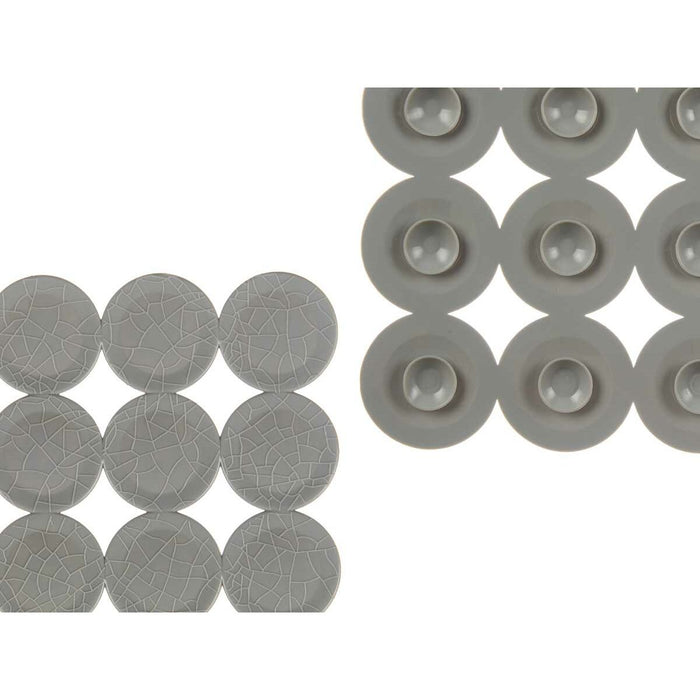 Covoraș de duș antiderapant Gri PVC 54 x 54 x 1 cm (6 Unități)