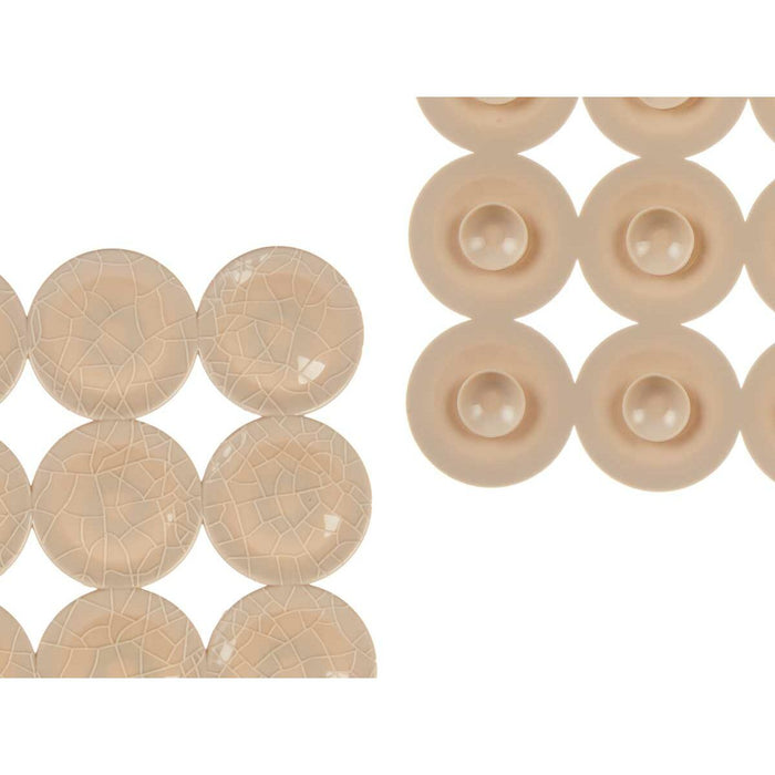 Covoraș de duș antiderapant Bej PVC 54 x 54 x 1 cm (6 Unități)