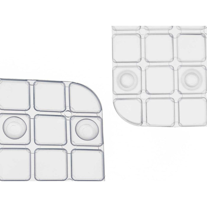 Covoraș de duș antiderapant Cadre Transparent PVC 67,7 x 38,5 x 0,7 cm (6 Unități)