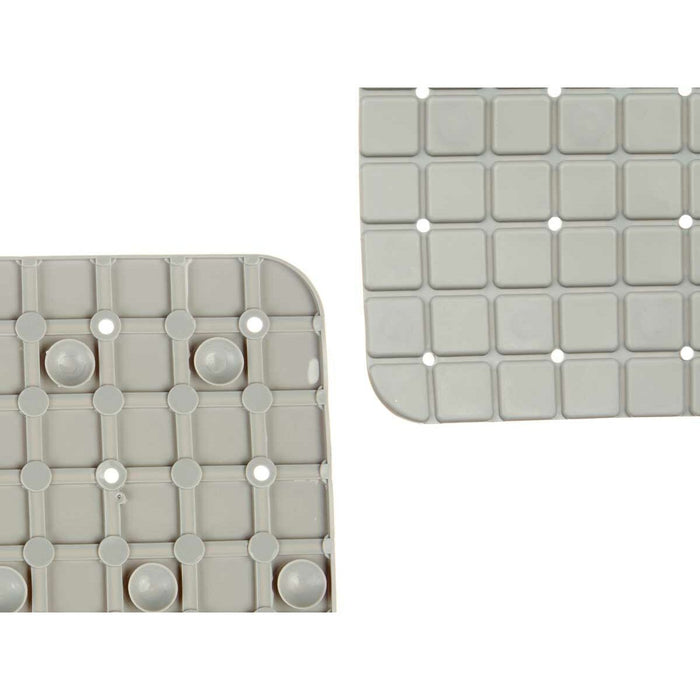 Covoraș de duș antiderapant Cadre Gri PVC 67,7 x 38,5 x 0,7 cm (6 Unități)