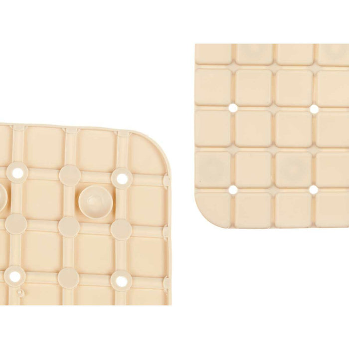 Covoraș de duș antiderapant Cadre Bej PVC 67,7 x 38,5 x 0,7 cm (6 Unități)