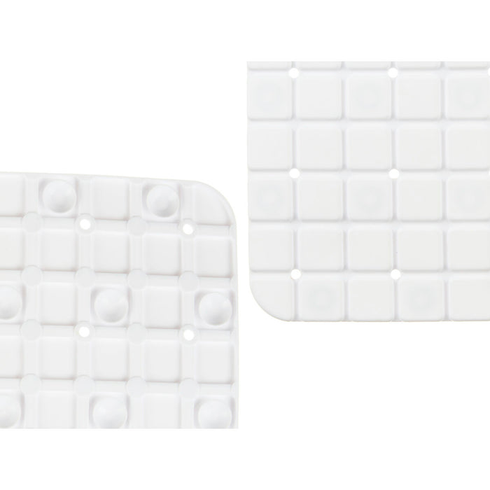 Covoraș de duș antiderapant Cadre Alb PVC 50,3 x 50,3 x 0,7 cm (6 Unități)