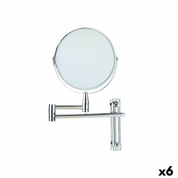 Oglindă cu Efect de Mărire Extensibil Ø 17 cm Metal (6 Unități)