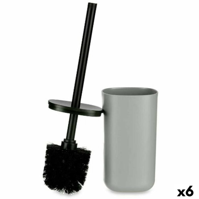 Perie pentru toaletă Gri polistiren 9,6 x 35 x 9,6 cm (6 Unități)