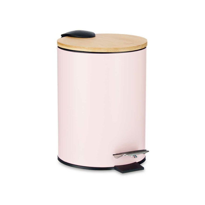 Coș de gunoi pentru hârtie Roz Metal Bambus 3 L (4 Unități)