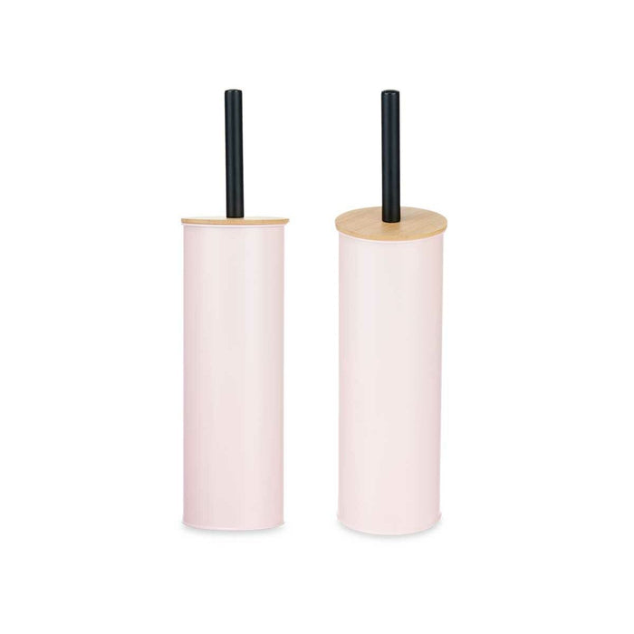 Perie pentru toaletă Roz Metal Bambus Plastic 9,5 X 27 X 9,5 cm (6 Unități)