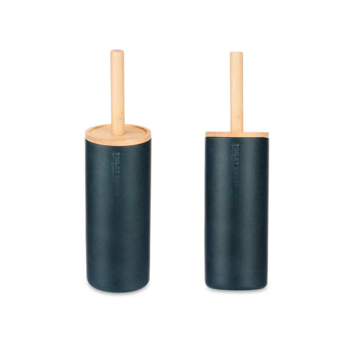 Perie pentru toaletă Negru Lemn Rășină 10,2 x 38 x 10,2 cm (4 Unități)