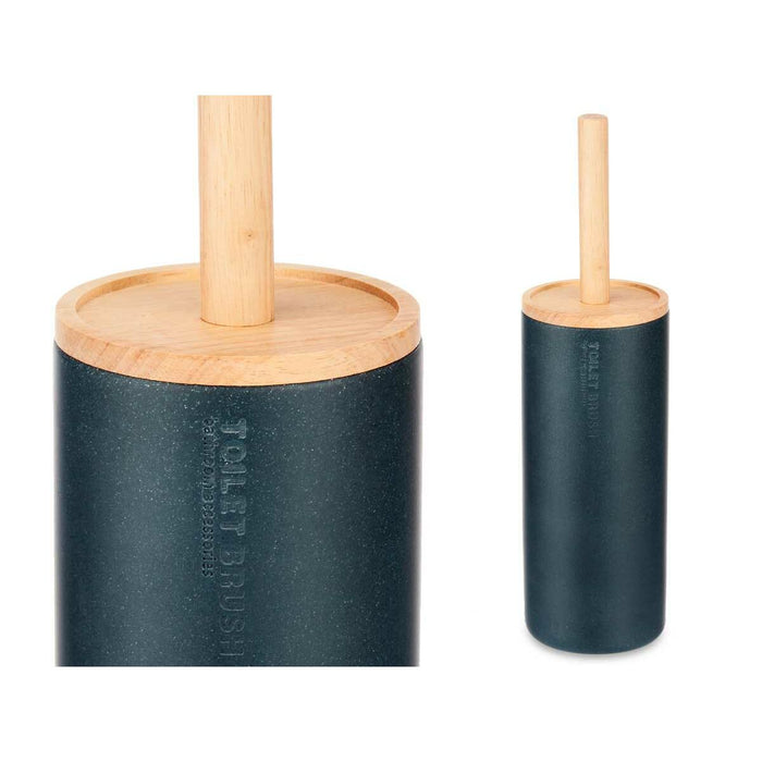 Perie pentru toaletă Negru Lemn Rășină 10,2 x 38 x 10,2 cm (4 Unități)