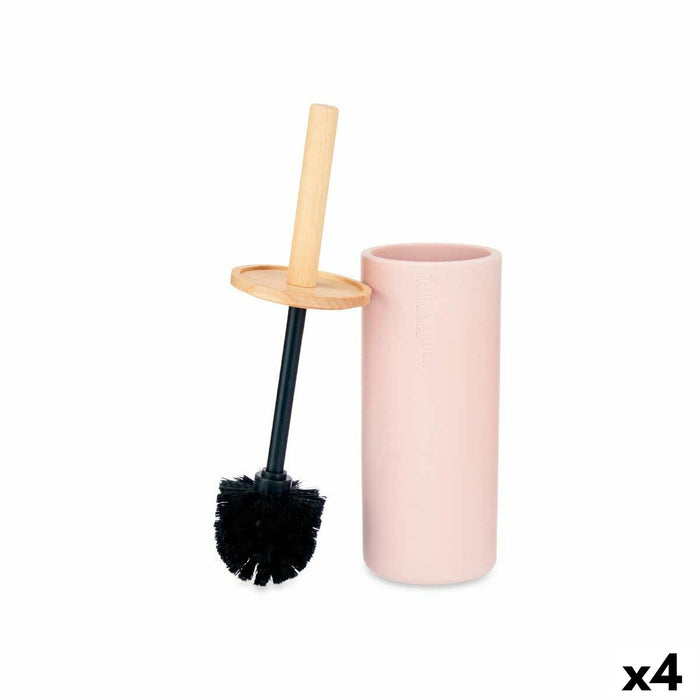 Perie pentru toaletă Roz Lemn Rășină 10,2 x 38 x 10,2 cm (4 Unități)