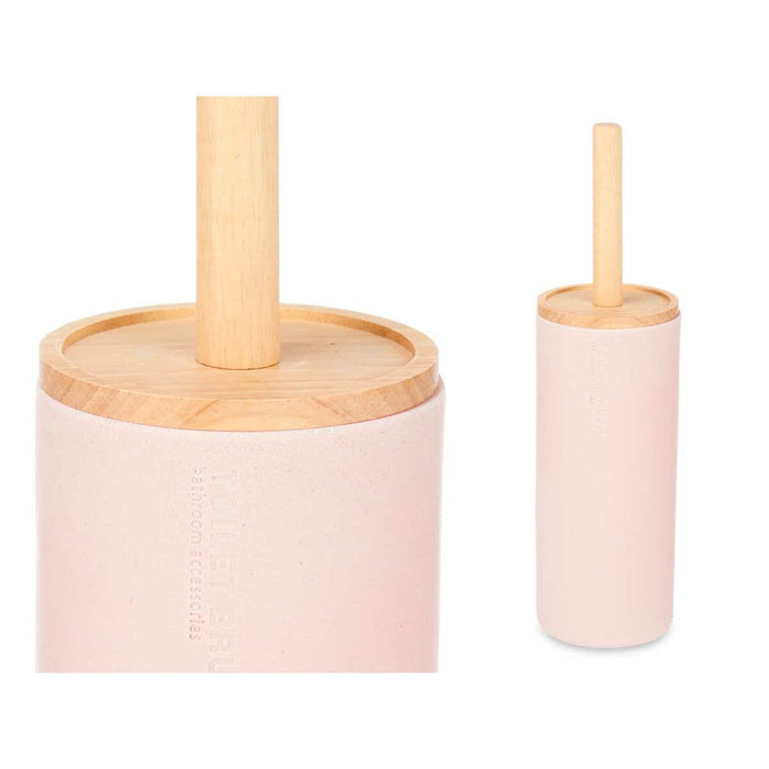 Perie pentru toaletă Roz Lemn Rășină 10,2 x 38 x 10,2 cm (4 Unități)