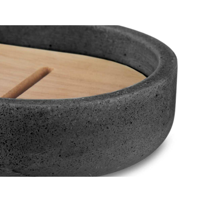 Săpunieră Negru Rășină Bambus 12,5 x 2,5 x 8,5 cm (6 Unități)