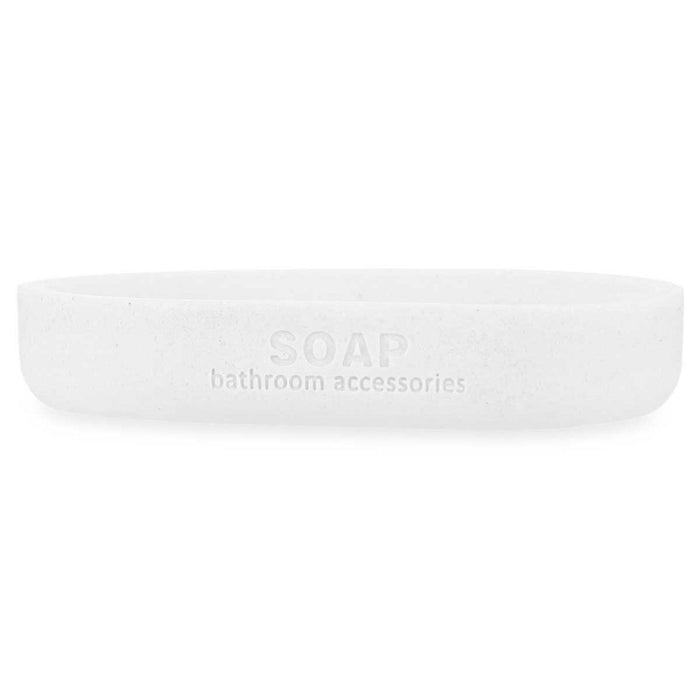 Săpunieră Alb Rășină Bambus 12,5 x 2,5 x 8,5 cm (6 Unități)