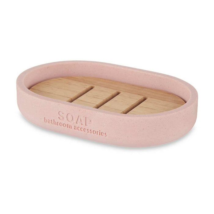 Săpunieră Roz Rășină Bambus 12,5 x 2,5 x 8,5 cm (6 Unități)