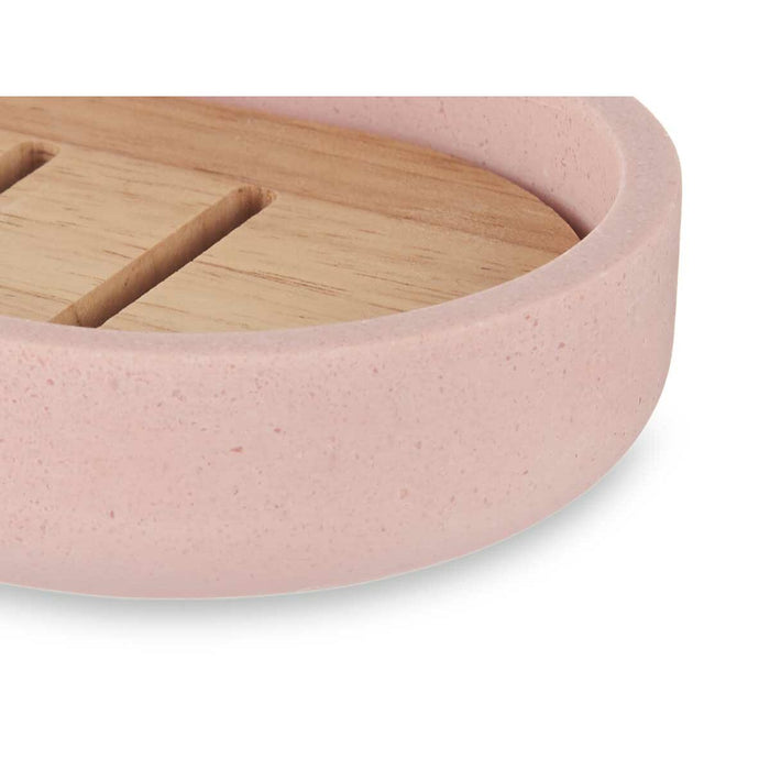 Săpunieră Roz Rășină Bambus 12,5 x 2,5 x 8,5 cm (6 Unități)