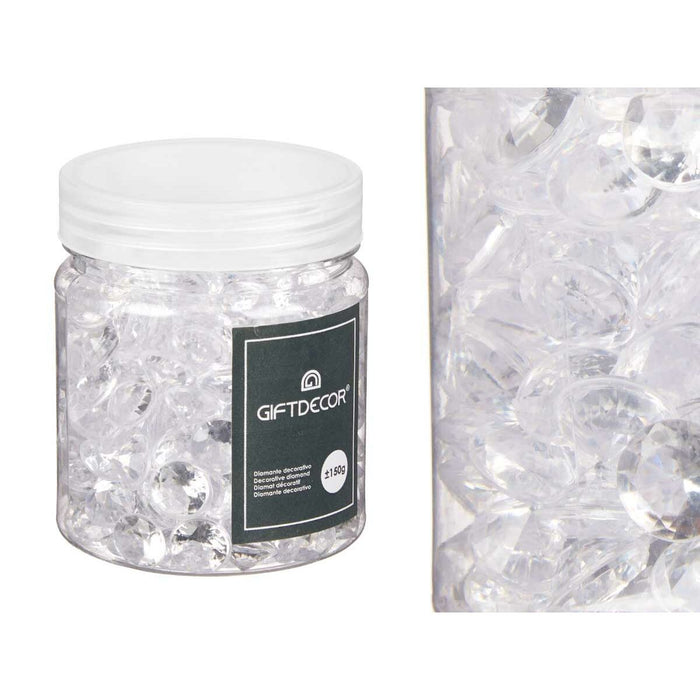 Pietre decorative Diamant 150 g Transparent Plastic 6,5 x 8 x 6,5 cm (16 Unități)
